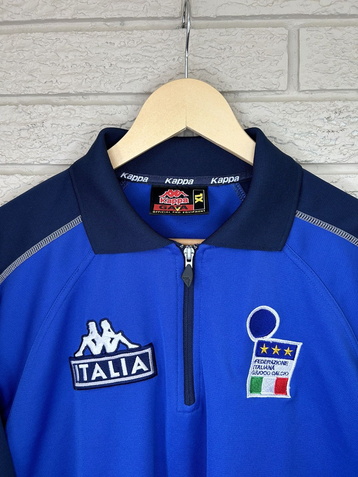 Kappa × Vintage Vintage 90s Kappa Italy Long Sleeve Soccer Jersey RARE Size US XL / EU 56 / 4 - 2 Thumbnail