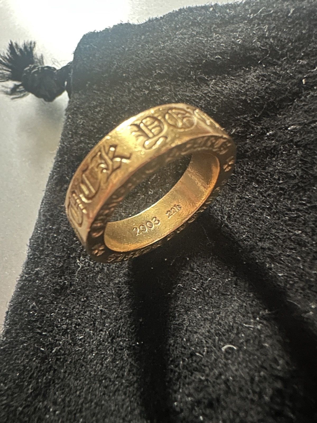 Chrome Hearts Chrome Hearts 22k Gold Fuck You Spacer Ring 6mm Size 8 Size ONE SIZE - 10 Thumbnail