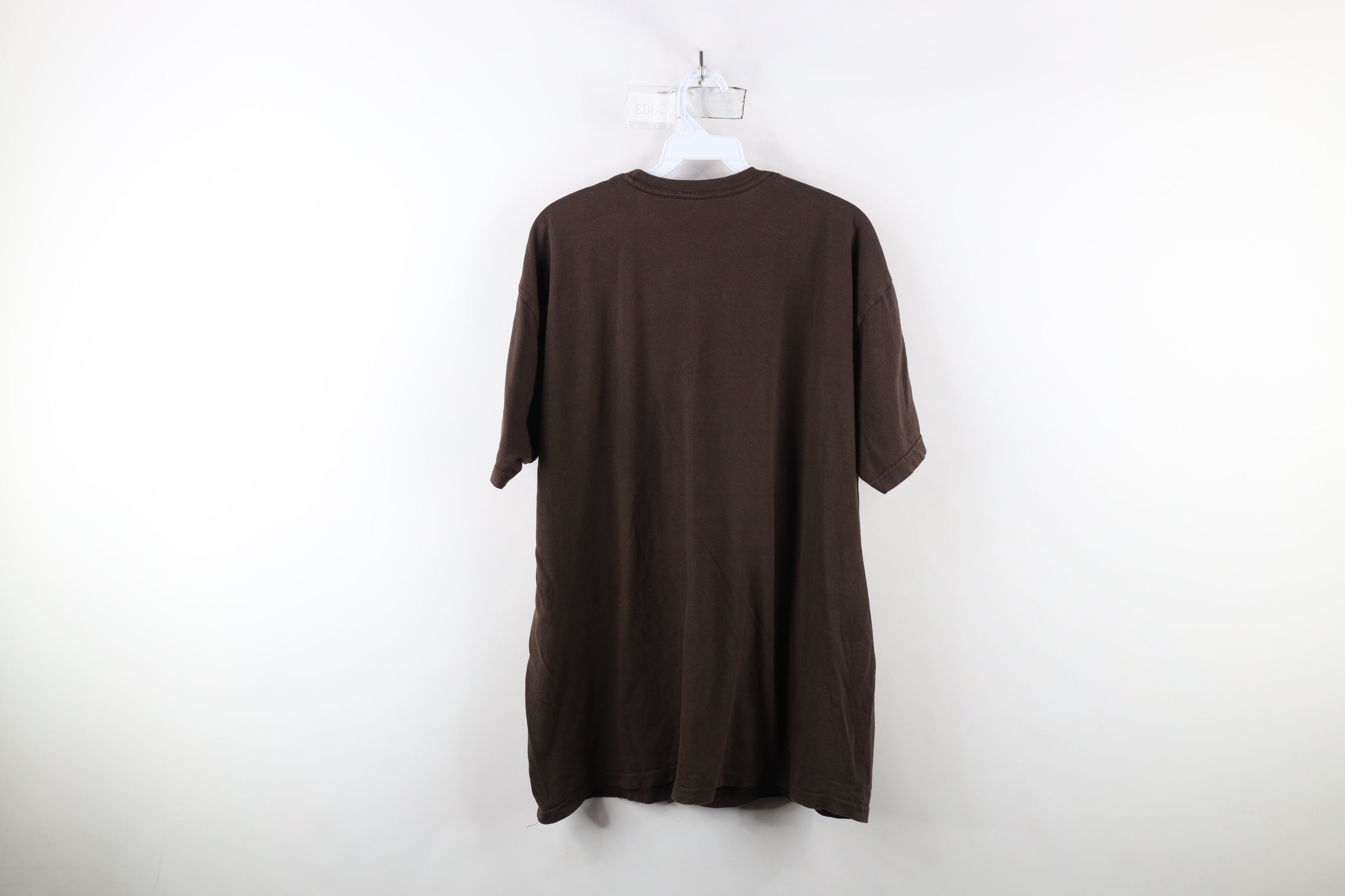 Vintage Vintage 90s Streetwear Blank Short Sleeve T-Shirt Brown Size US XXL / EU 58 / 5 - 8 Thumbnail