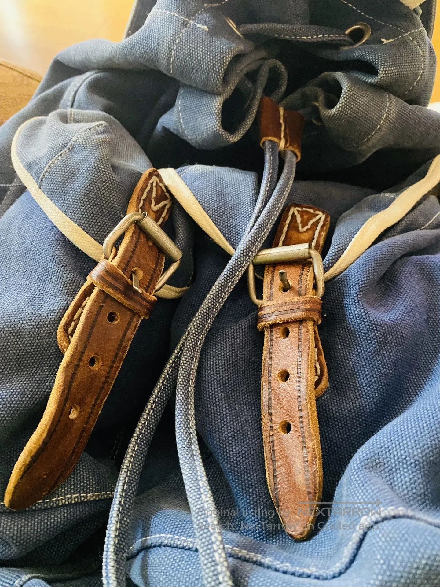 RRL Ralph Lauren Double RL Blue Denim Military Style Backpack. Size ONE SIZE - 2 Thumbnail