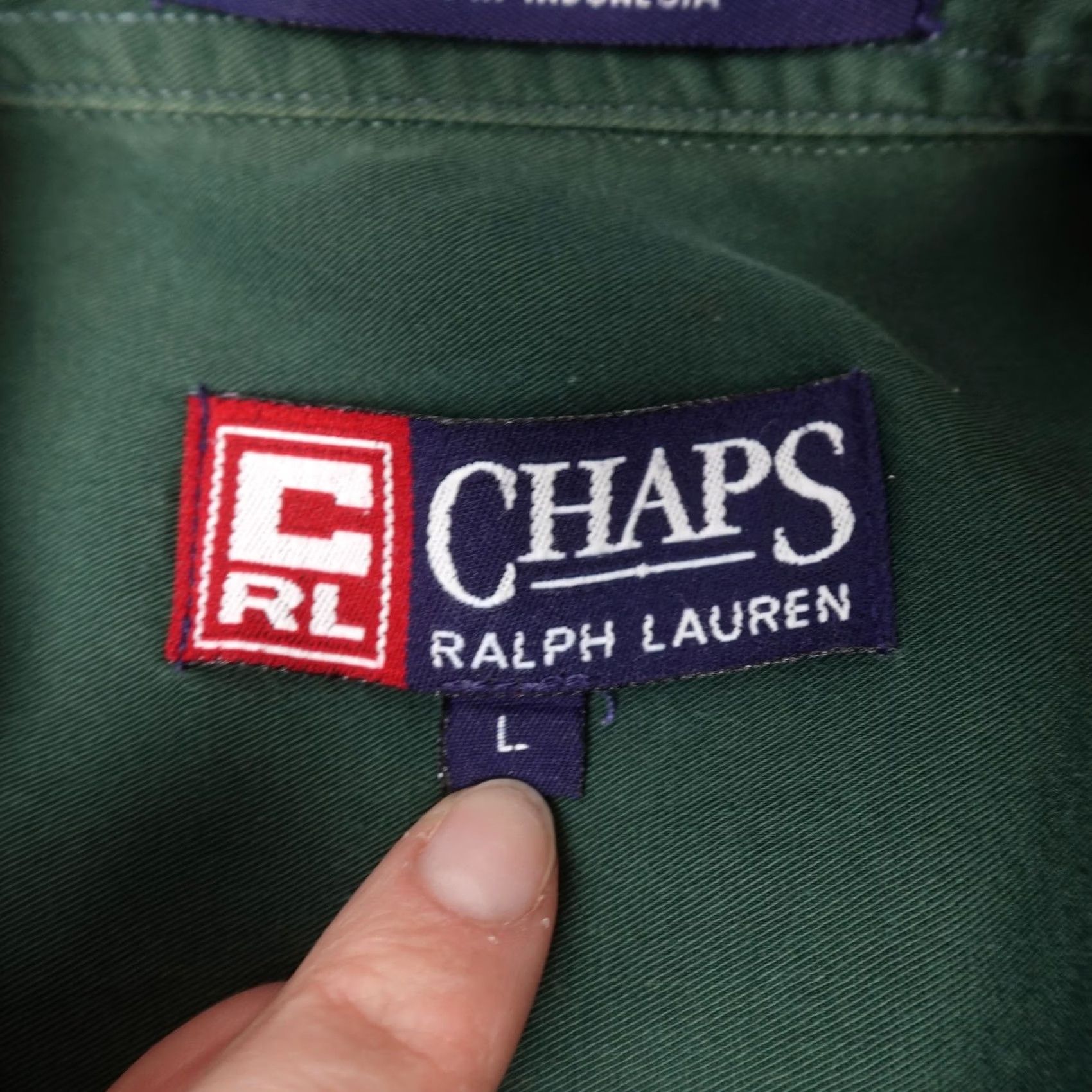 Polo Ralph Lauren Polo Ralph Lauren Shirt Mens Large Green Twill Crest Button Up 90s Short Sleeve Size US L / EU 52-54 / 3 - 2 Thumbnail