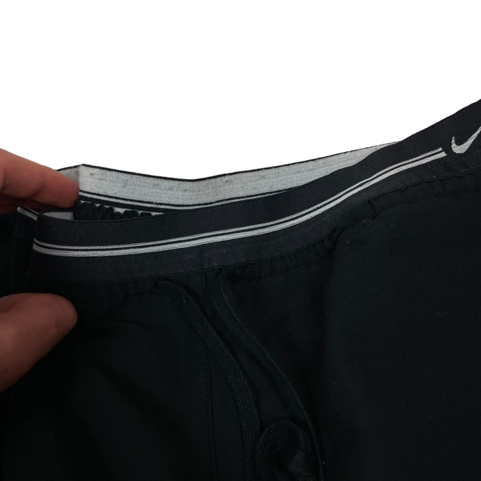 Nike × Vintage Nike Women Black Swoosh High-Rise Straight Track Pant Medium Size 30" / US 8 / IT 44 - 3 Thumbnail