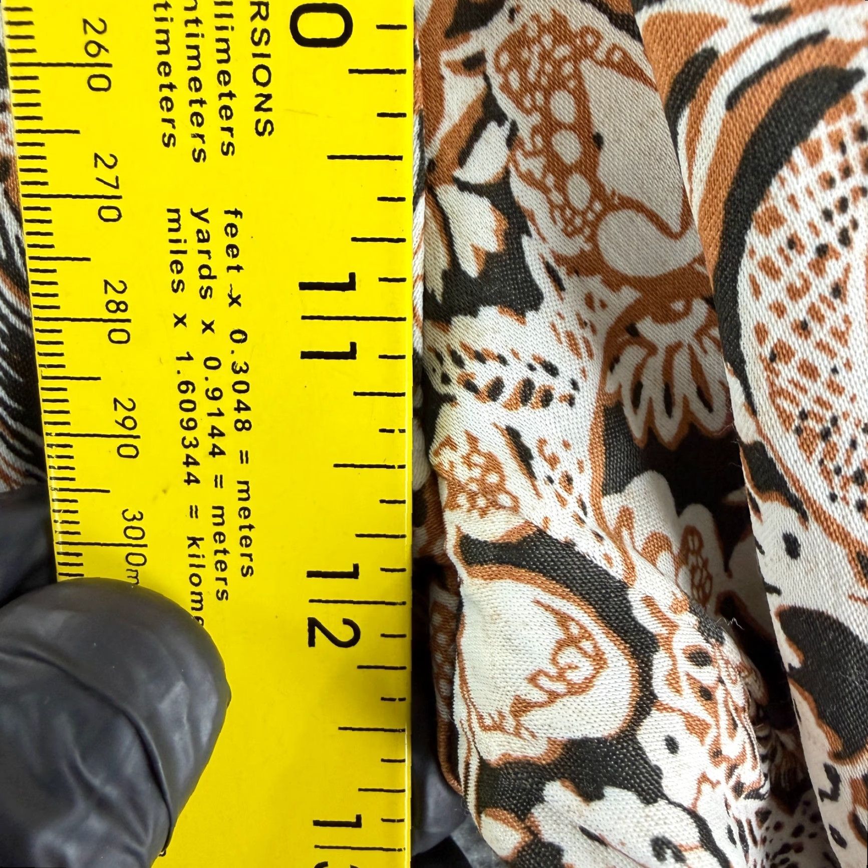 Anthropologie VINTAGE Anthropologie Satin Flare Pant Brown Floral High-Rise Side Zip Boho Hippie Size 32" / US 10 / IT 46 - 5 Thumbnail