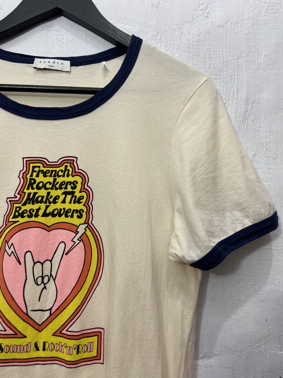 Sandro Sandro French Rockers Make The Best Lovers Ringer Tshirt Size S / US 4 / IT 40 - 5 Thumbnail
