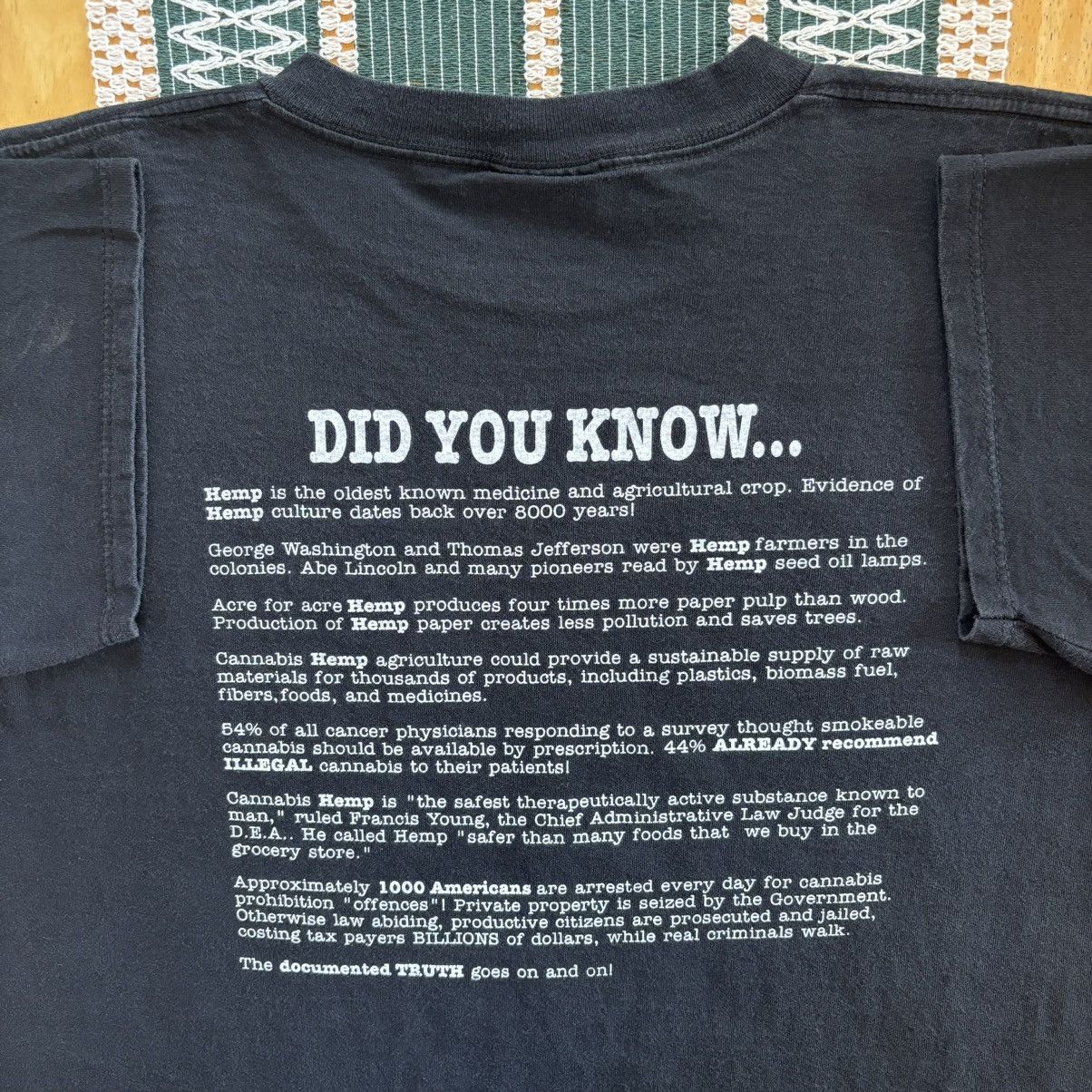 Vintage Vintage 1990s Marijuana Hemp Funny Weed T-Shirt Large Size US L / EU 52-54 / 3 - 2 Thumbnail
