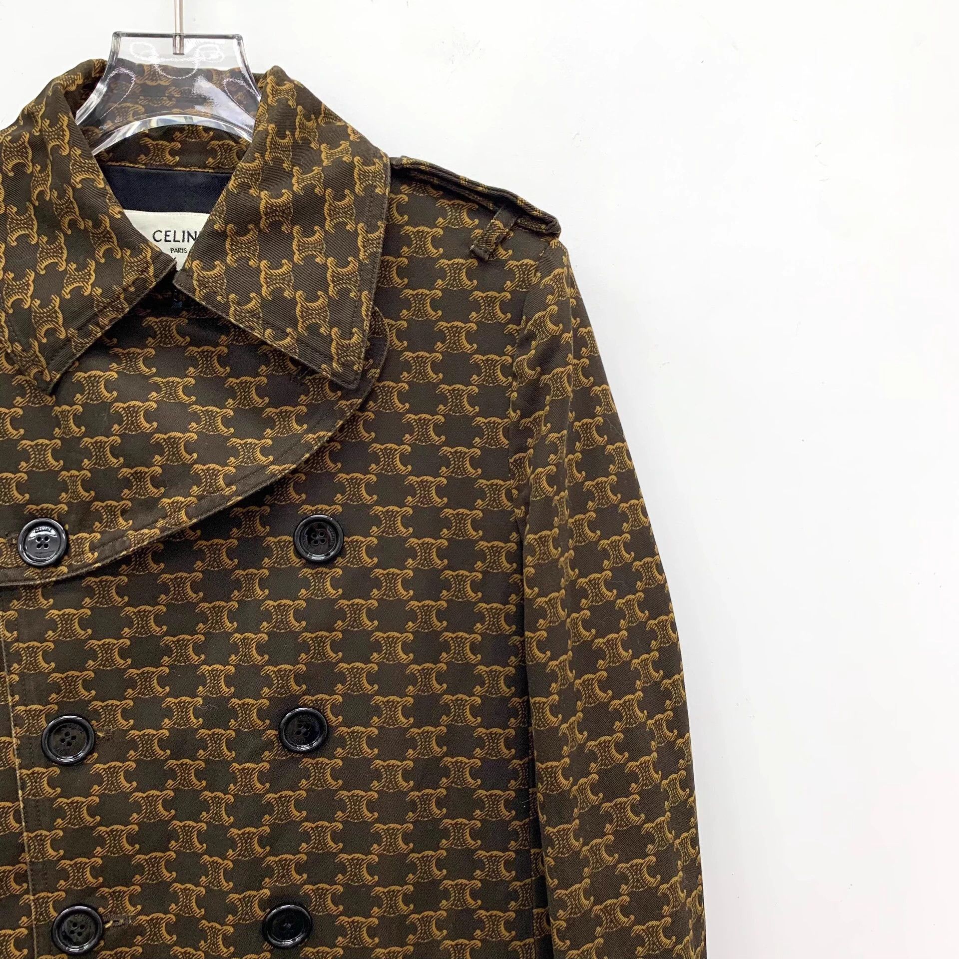 Celine KW0961 Celine Brown Monogram Trench Coat Size XS / US 0-2 / IT 36-38 - 3 Thumbnail