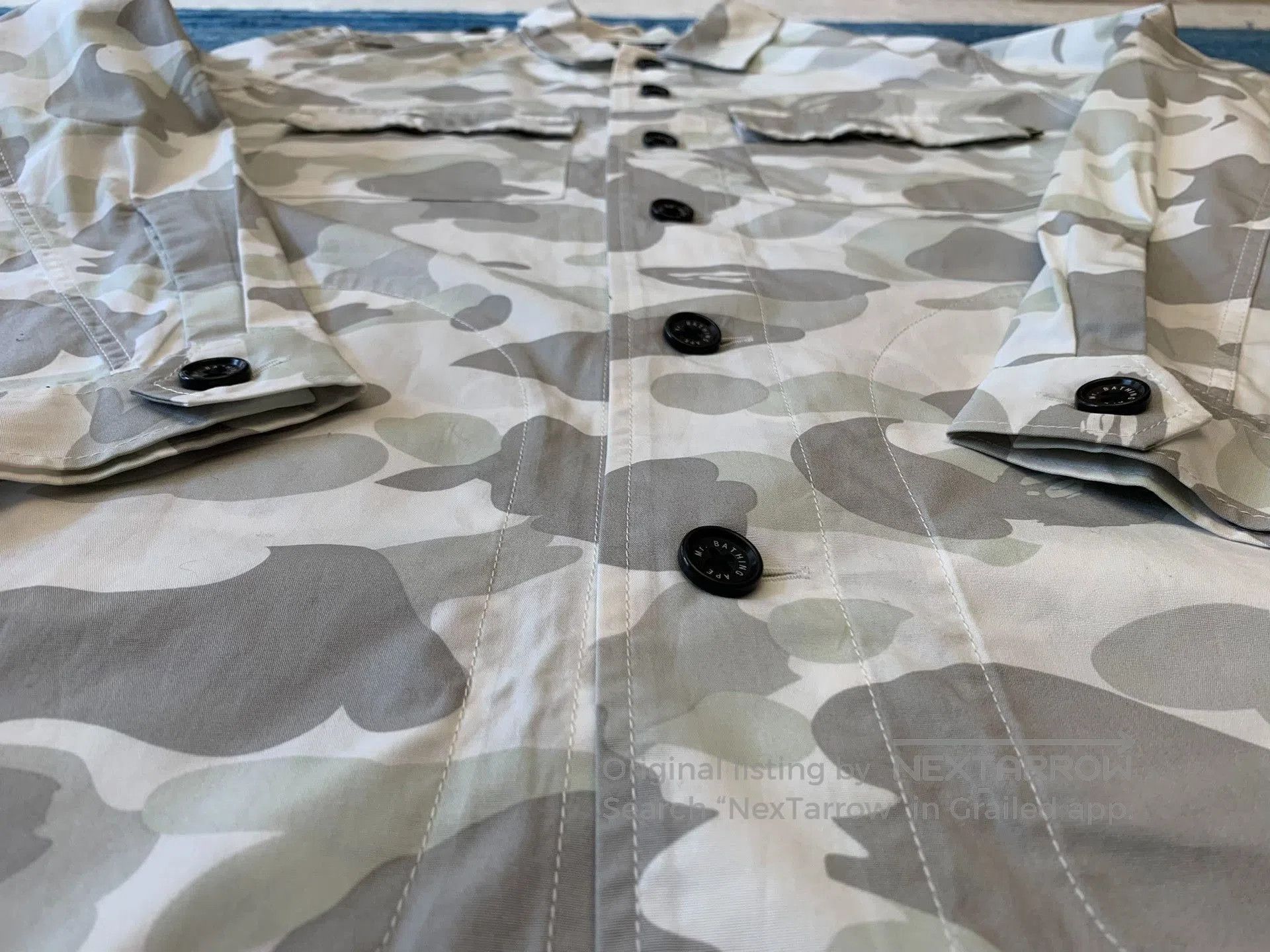Bape Mr.Bathing Ape White Camo Military Shirt Jacket. Size US XL / EU 56 / 4 - 3 Thumbnail