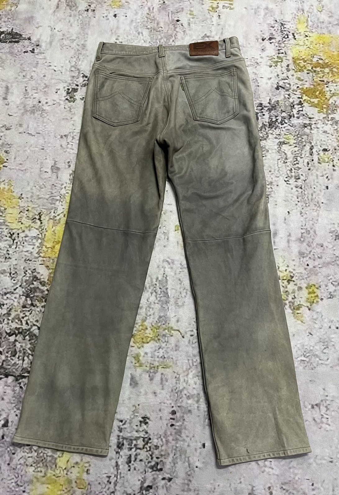 Japanese Brand × Leather Vintage Exalito Washable Leather Explore Jeans Rare Size US 31 - 2 Thumbnail