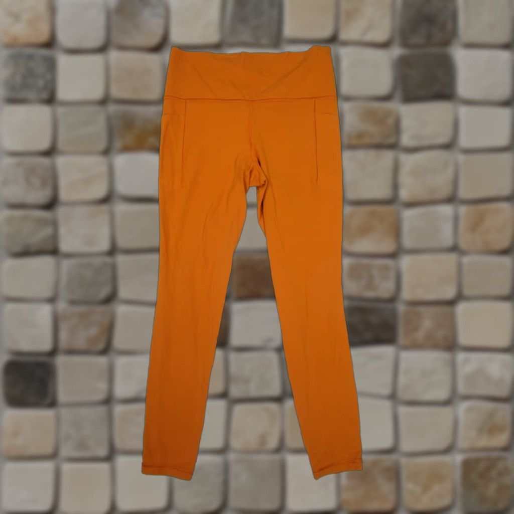 Athleta Athleta Leggings Womens M Orange Cropped Yoga Casual Athleisure 90s? Sports Material: Stash Tight Salutation Size 32" / US 10 / IT 46 - 1 Thumbnail