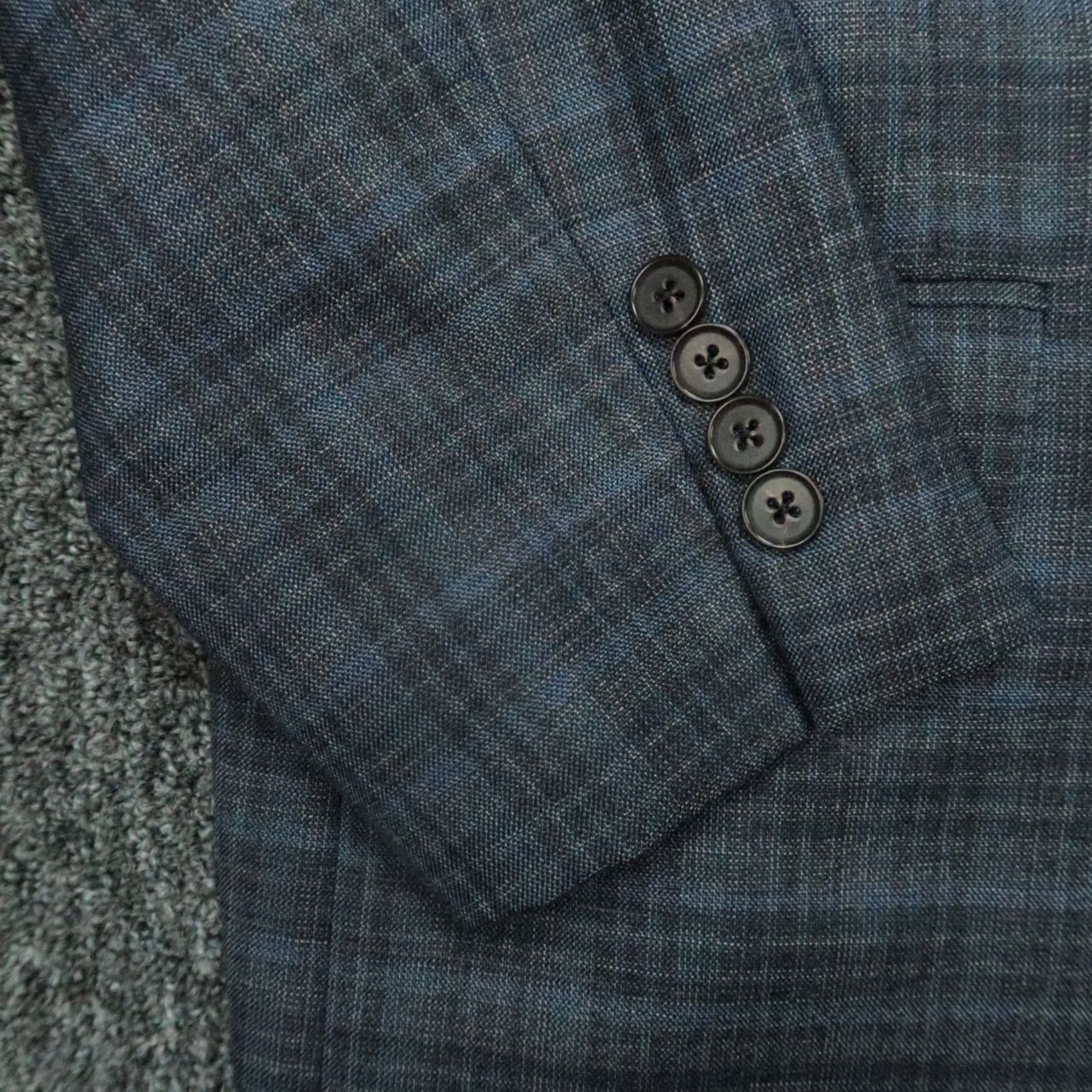 Bonobos Bonobos Blazer Mens 44L Blue Plaid Lanificio Wool Sport Coat Jetsetter Size 44R - 6 Thumbnail