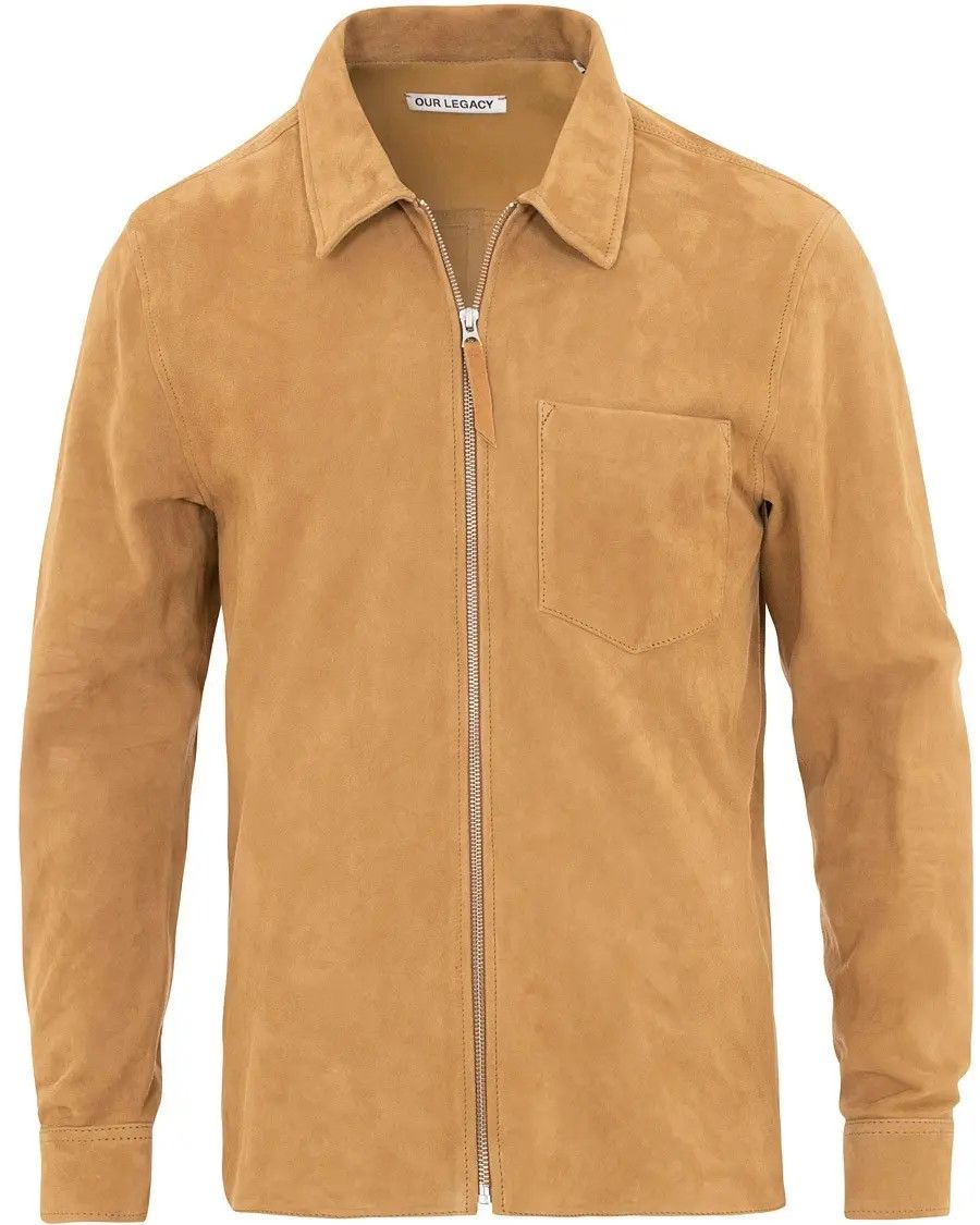 Our Legacy Our Legacy SUEDE ZIP SHIRT Sand Leather Jacket 50 Size US M / EU 48-50 / 2 - 2 Thumbnail
