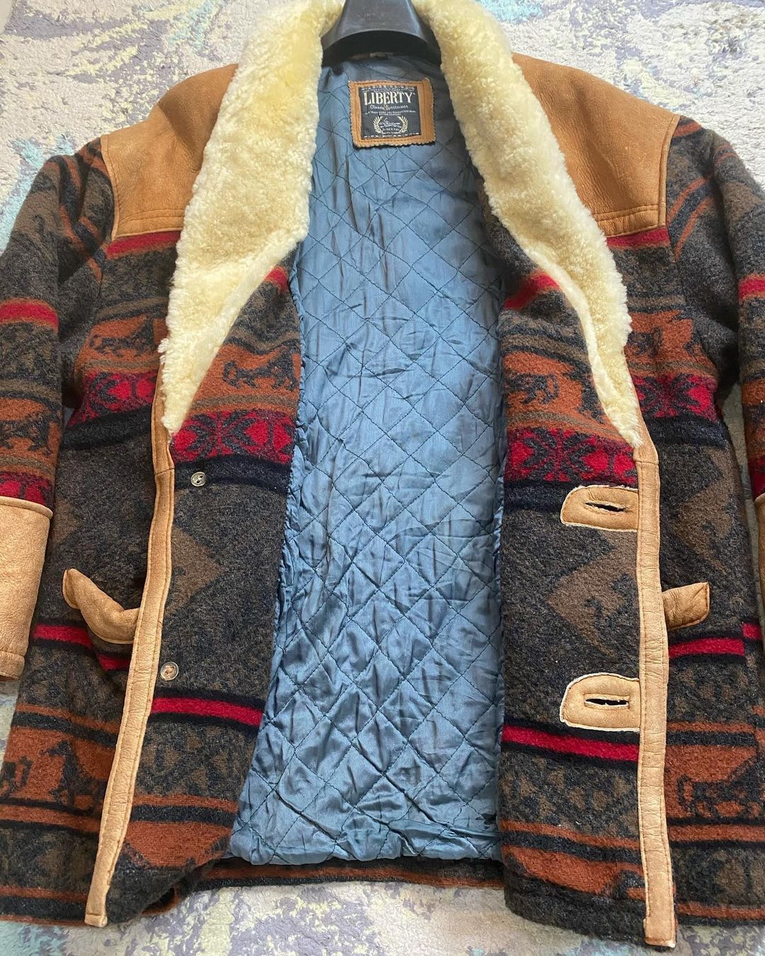 Vintage Liberty Italy Jacket men vintage 90 aztec coat navajo Size US L / EU 52-54 / 3 - 2 Thumbnail