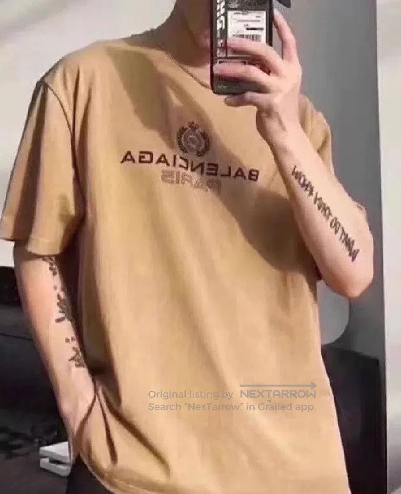 Balenciaga Beige Short Sleeve Graphic T. Size US S / EU 44-46 / 1 - 4 Thumbnail