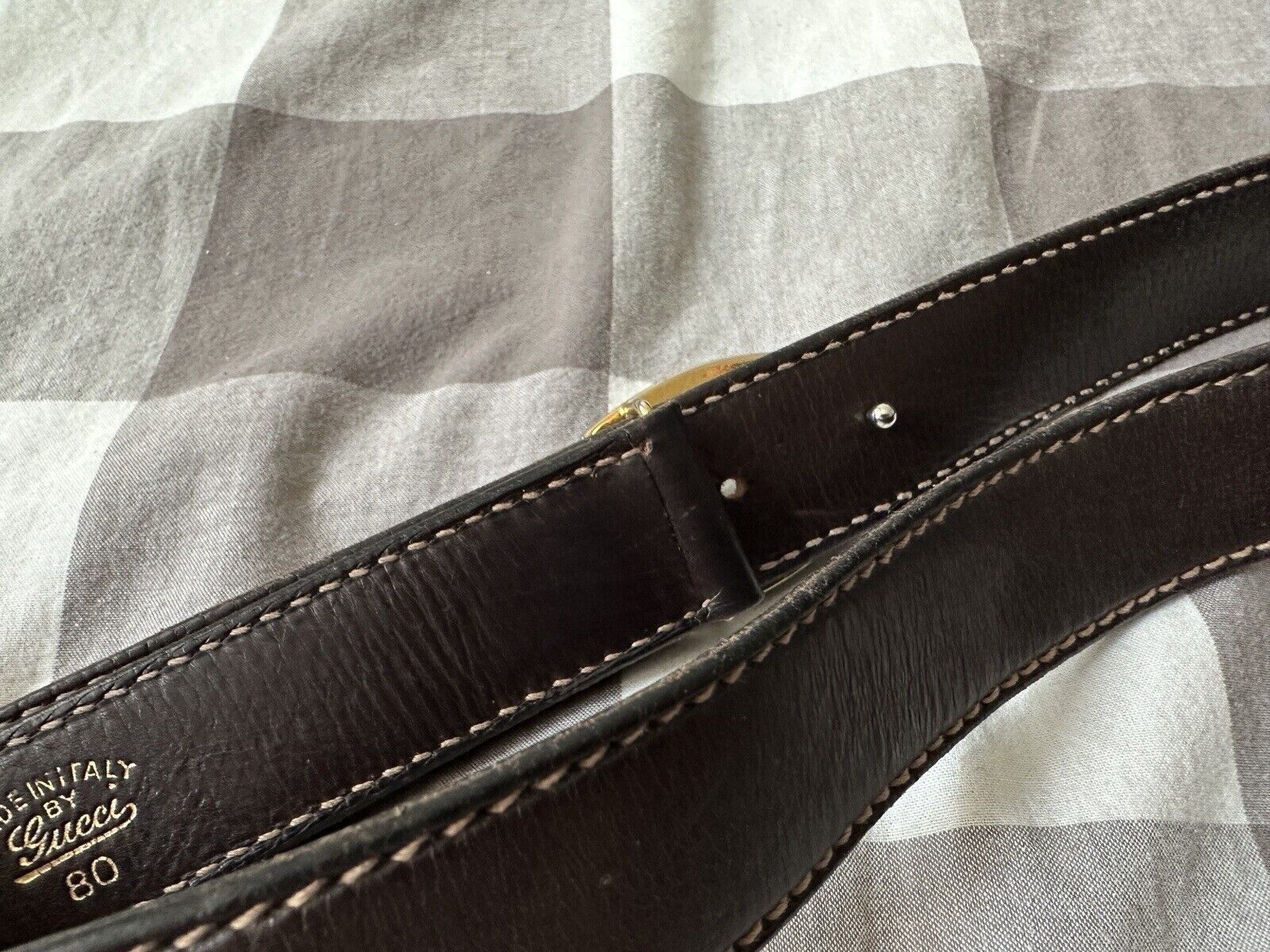 Gucci VINTAGE 1980s GUCCI LEATHER BELT 87x3 cm Size ONE SIZE - 4 Thumbnail