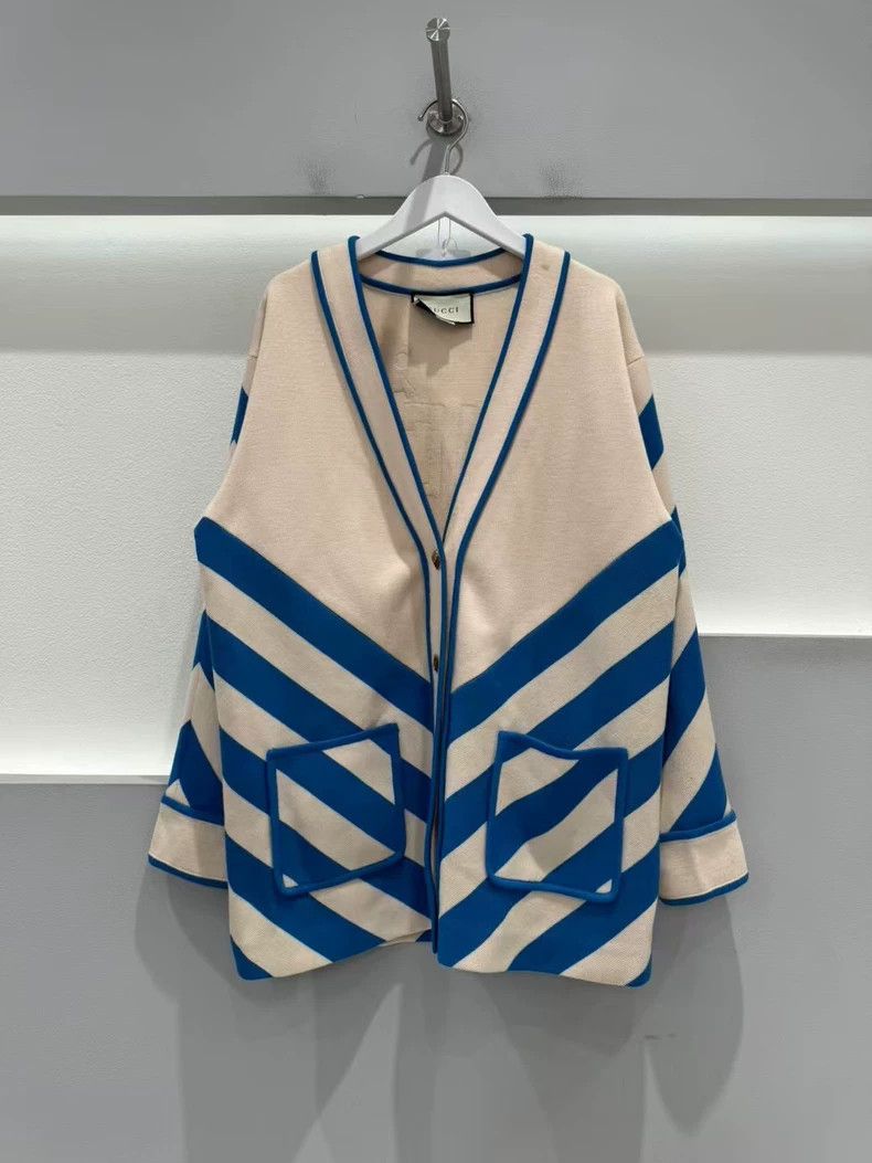 Gucci Gucci Cardigan with Blue Stripes-dmc Size US M / EU 48-50 / 2 - 1 Thumbnail
