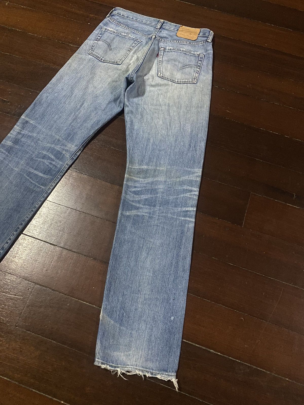 Levi's Vintage Clothing FIRE 🔥 VINTAGE 90s LEVIS BIG E 502 LVC distressed SELVEDGE Size US 33 - 13 Thumbnail