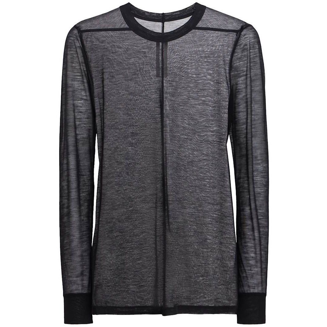 RICK OWENS Level Black Wool Blend Tshirt New & Authentic (Me