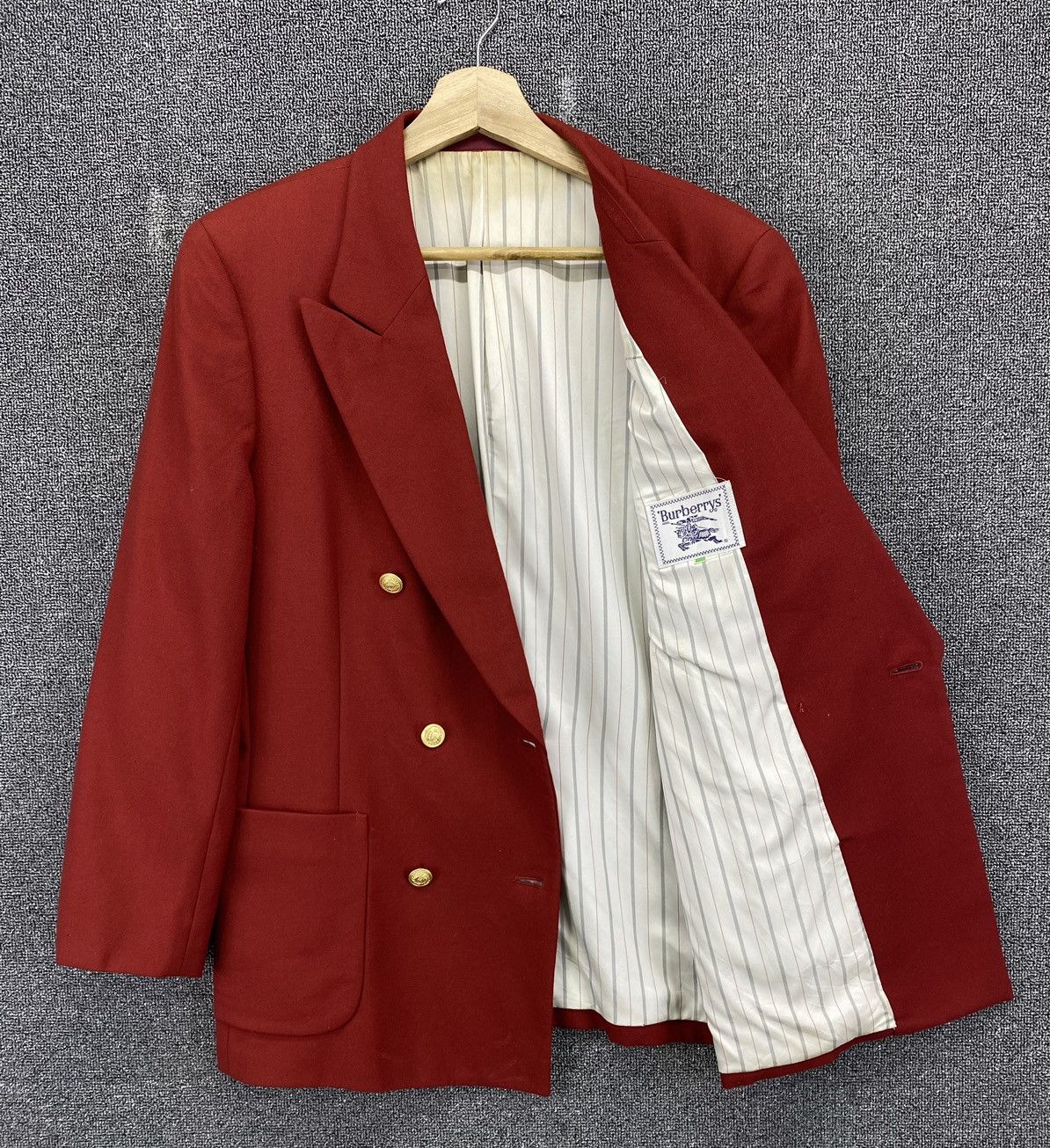 Burberry Vintage Burberry Rare Red Wool Blazer Coat Jacket Size US M / EU 48-50 / 2 - 3 Thumbnail