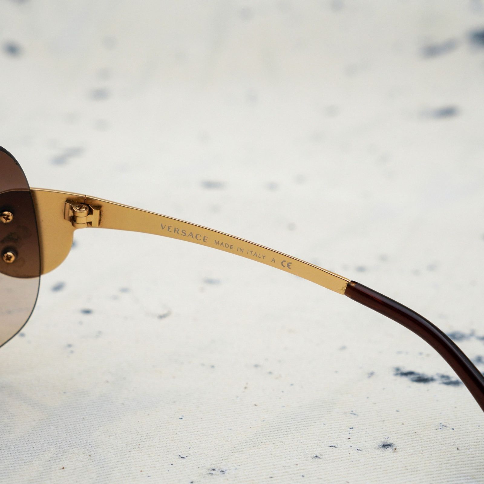 Versace Versace mod 2113 brown gradient gold medusa mask sunglasses Size ONE SIZE - 6 Thumbnail