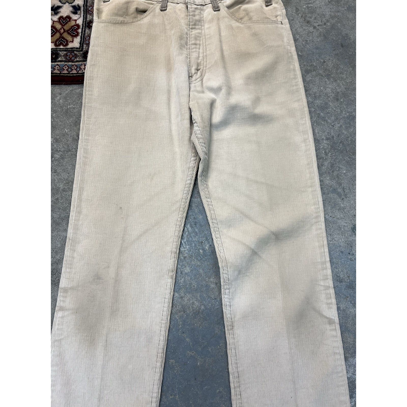 Levi's Vintage 80s Levis White Tag Beige Corduroy Pants 32x31 Rare Size US 32 / EU 48 - 4 Thumbnail