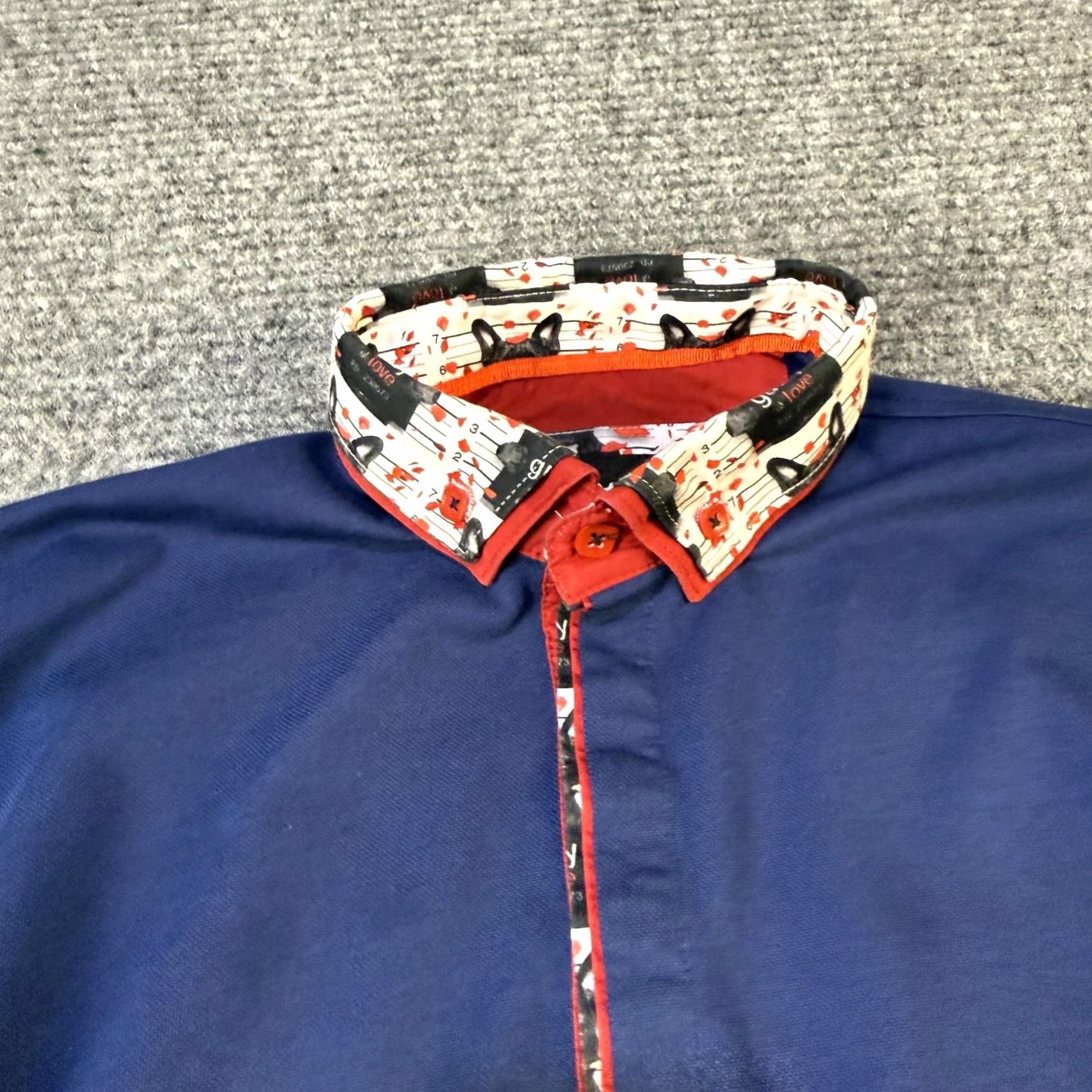 Maceoo Maceoo Polo Shirt Mens S Navy French Bulldog Trim Contrast Collar Red Size US S / EU 44-46 / 1 - 5 Thumbnail
