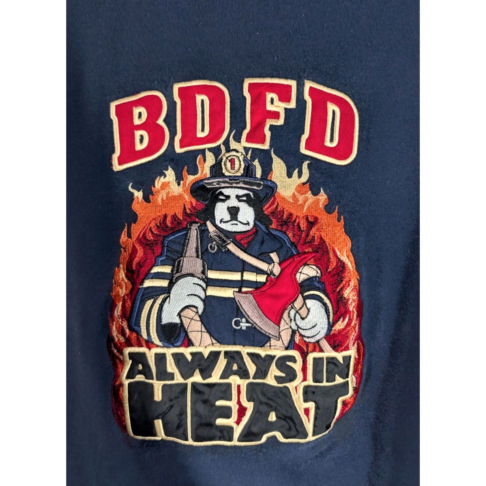 Big Dogs VINTAGE Big Dogs Sweatshirt BDFD Always In Heat Embroidered Navy Blue 2XL Men Pullover Sweatshirt Size US XXL / EU 58 / 5 - 3 Thumbnail