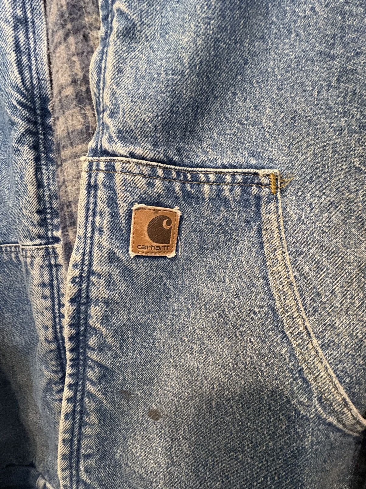 Carhartt Vintage Carhartt J139 DST Distressed Denim Jacket 2XL Tall Size US XXL / EU 58 / 5 - 3 Thumbnail