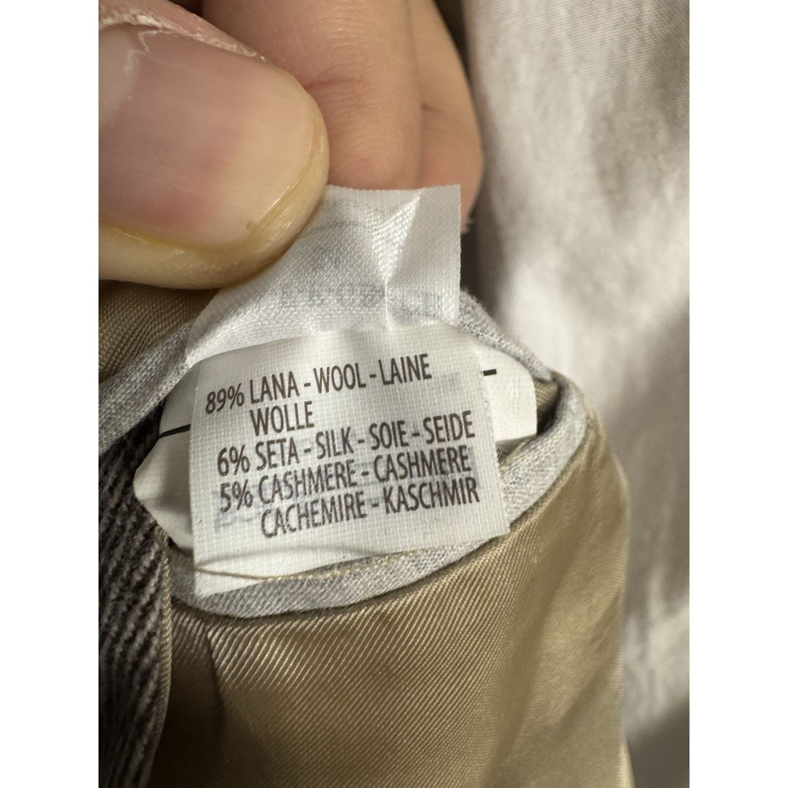Brunello Cucinelli Brunello Cucinelli Wool Cashmere Silk Taupe Sportcoat 54/44 Size 44R - 9 Thumbnail
