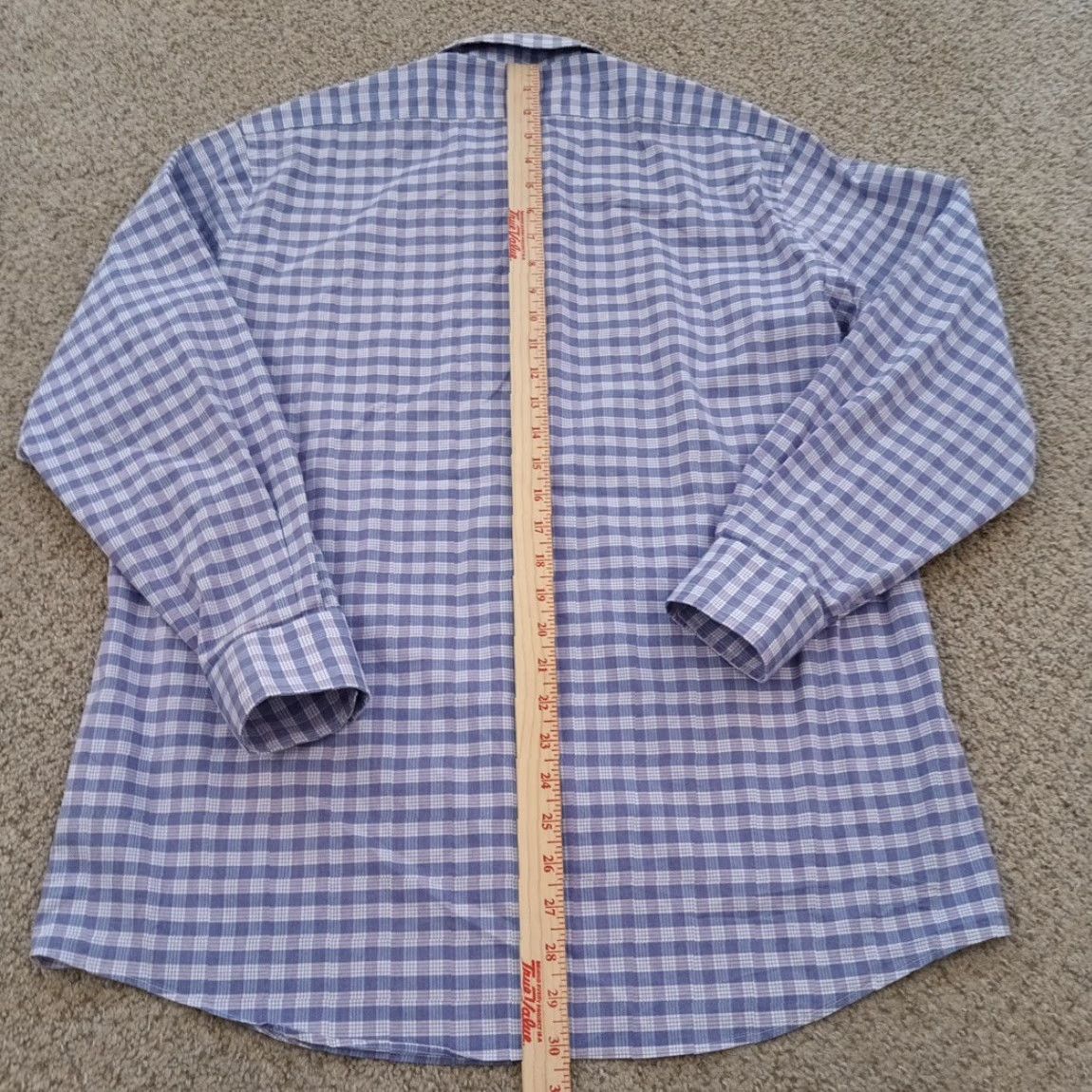 Van Heusen VAN HEUSEN Shirt Mens Large Purple Plaid Long Sleeve Button-Up Stretch Size US L / EU 52-54 / 3 - 6 Thumbnail