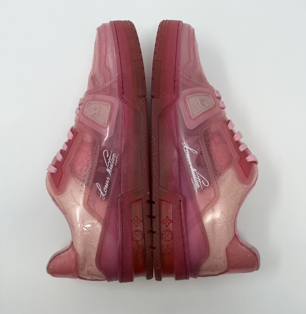 Louis Vuitton Louis Vuitton Clear Fluorescent Pink Trainer Size US 9 / EU 42 - 3 Thumbnail