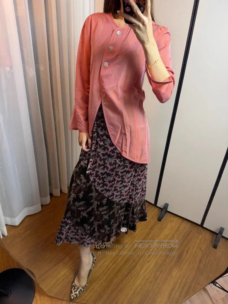 Kenzo Kenzo Short Front and Long Back, Iridescent, Silk Shirt To Size XXS / US 00 / IT 34 - 5 Thumbnail