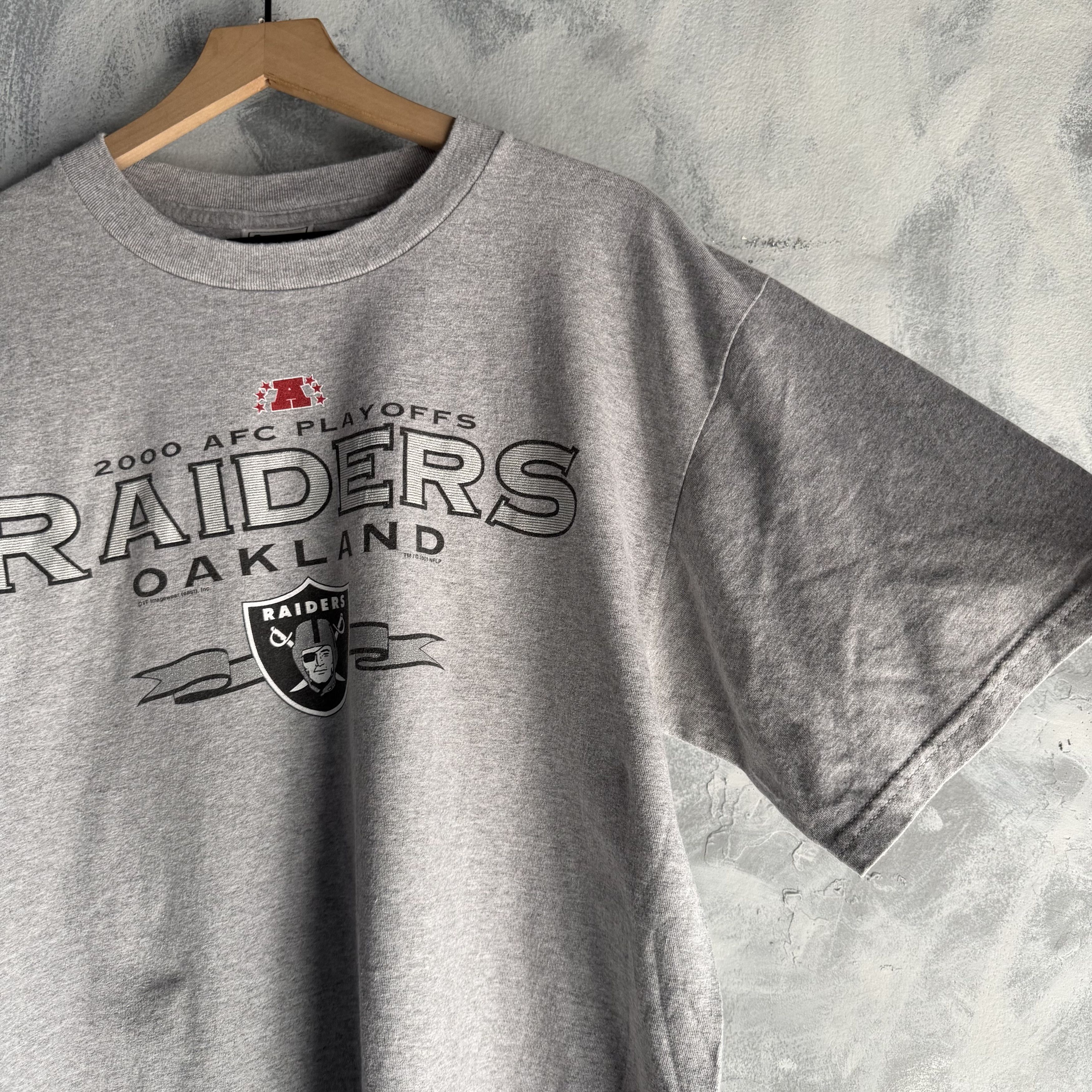 Lee Vtg Oakland Raiders T Shirt Gray Lee Sports Glitter Playoffs Size US L / EU 52-54 / 3 - 5 Thumbnail