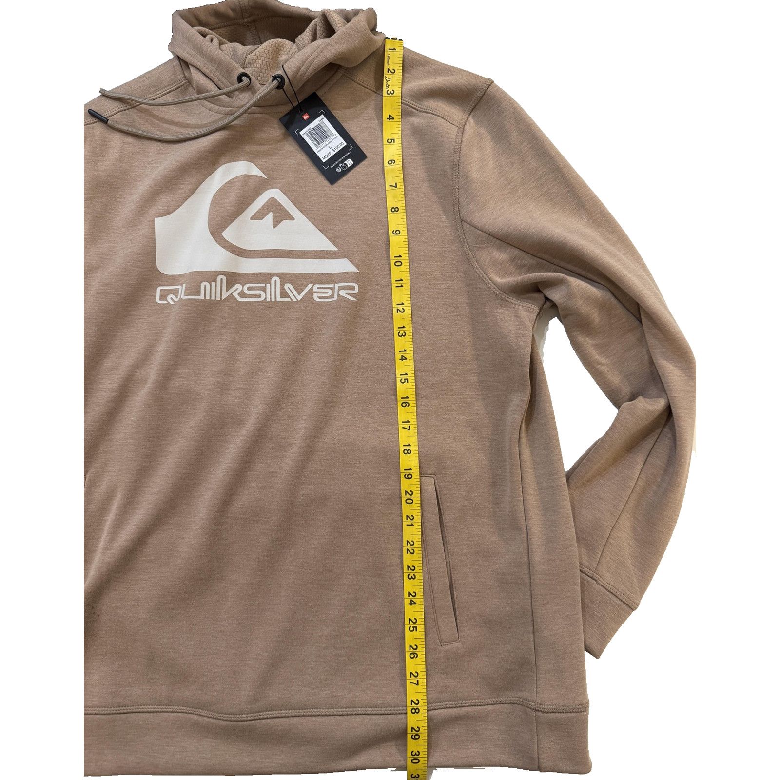 Quiksilver Quiksilver Hoodie Mens LG Fawn Tan Prints Gridliner Pullover Size US L / EU 52-54 / 3 - 7 Thumbnail