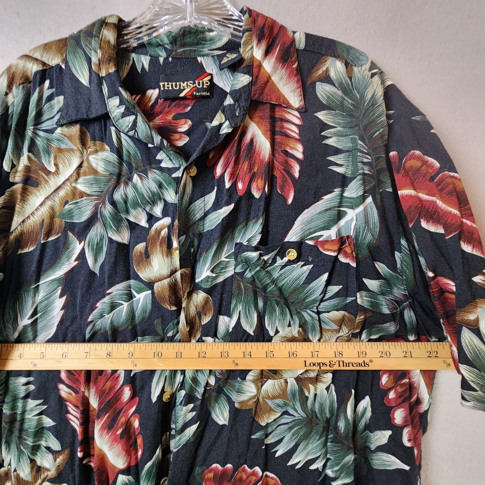 Other Thums-Up for Him Tropical Floral Shirt Large Rayon Black Size US L / EU 52-54 / 3 - 5 Thumbnail