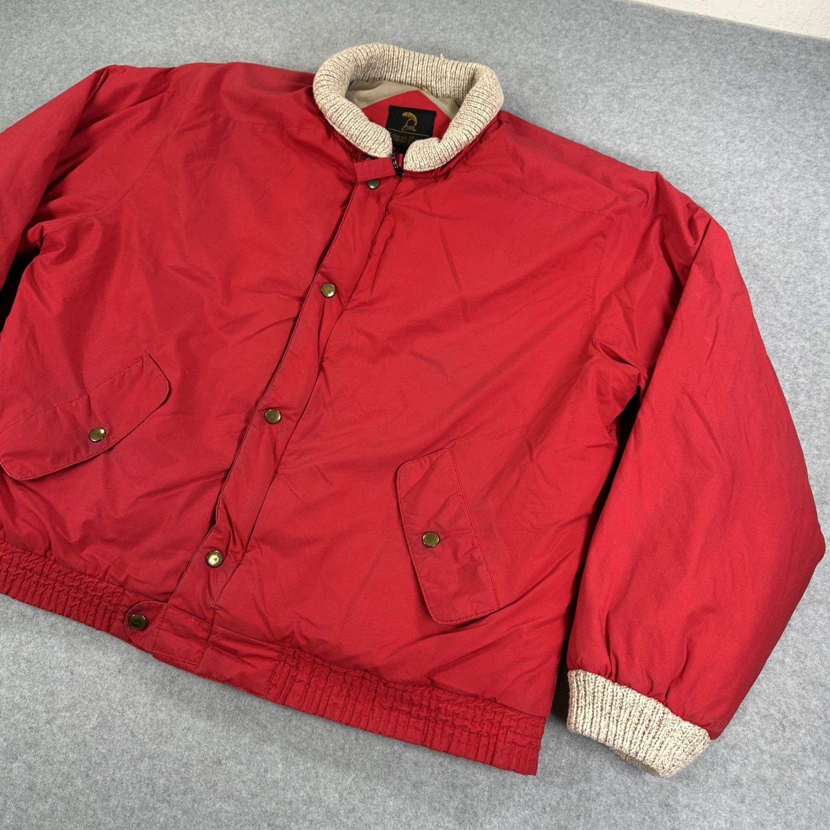 Neiman Marcus VINTAGE Neiman-Marcus Bomber Jacket Mens XL Red Down Knit Collar Insulated Size US XL / EU 56 / 4 - 2 Thumbnail