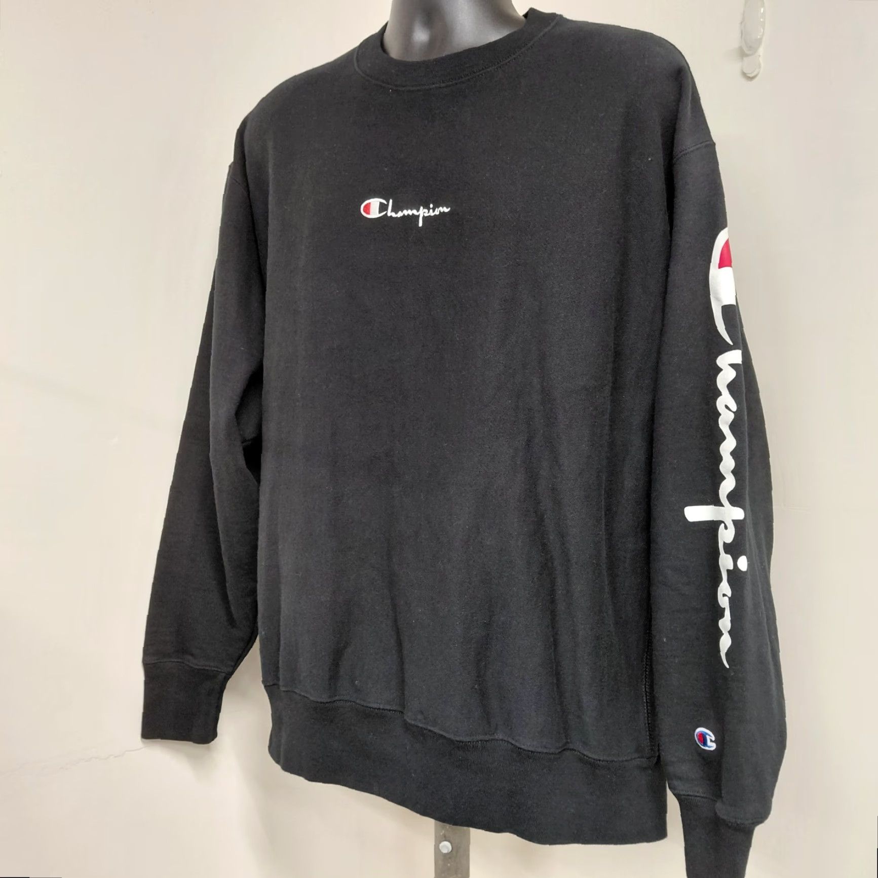 Champion VINTAGE Champion Reverse Weave Mens 2XL Black Crew Neck Sweatshirt Logo Shirt Size US XXL / EU 58 / 5 - 2 Thumbnail