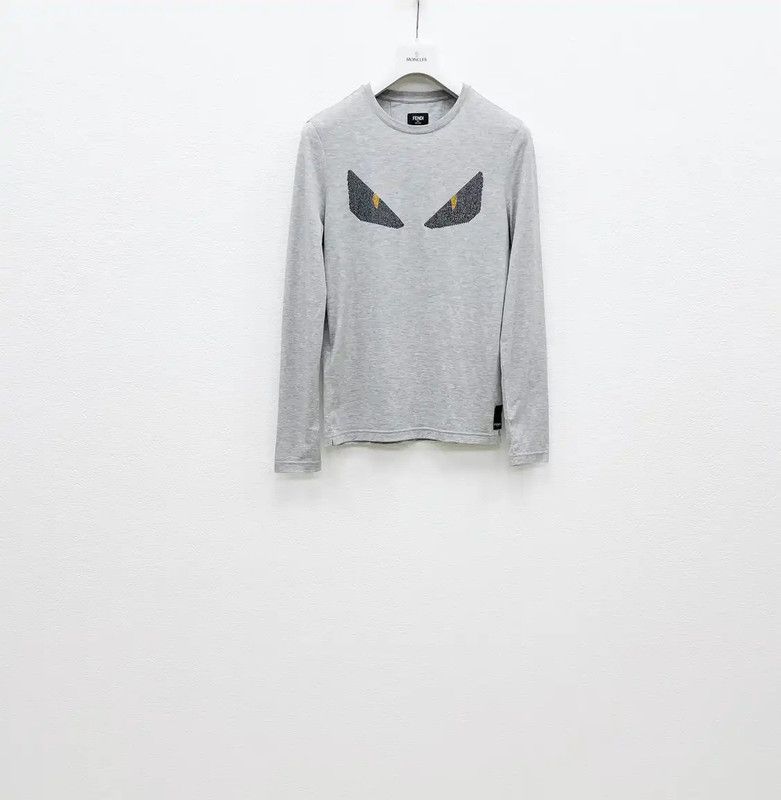 Fendi Fendi Gray Cotton Long Sleeve T-Shirt in XS 0089 Size US XS / EU 42 / 0 - 1 Thumbnail