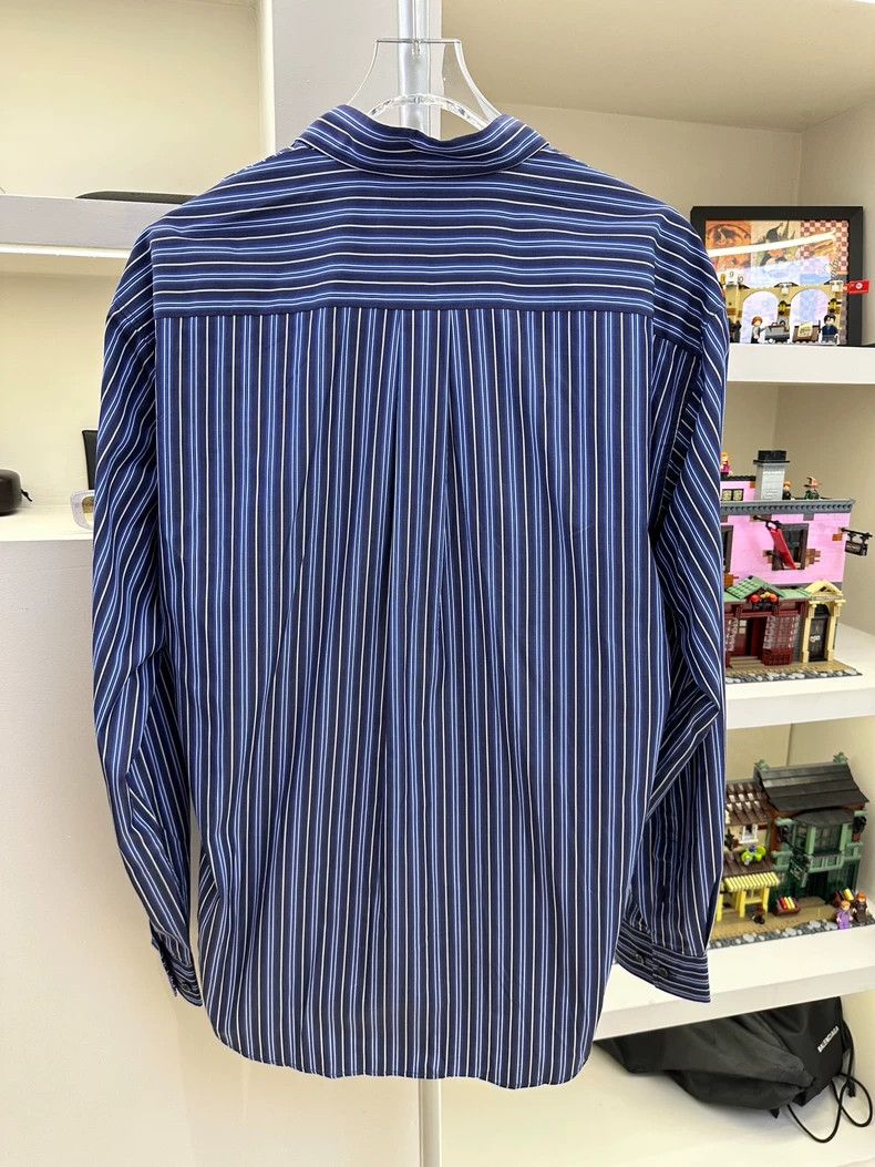 Balenciaga Balenciaga size 39 Blue Stripe Long Sleeve Shirt 2501-Nexta Size US M / EU 48-50 / 2 - 2 Thumbnail