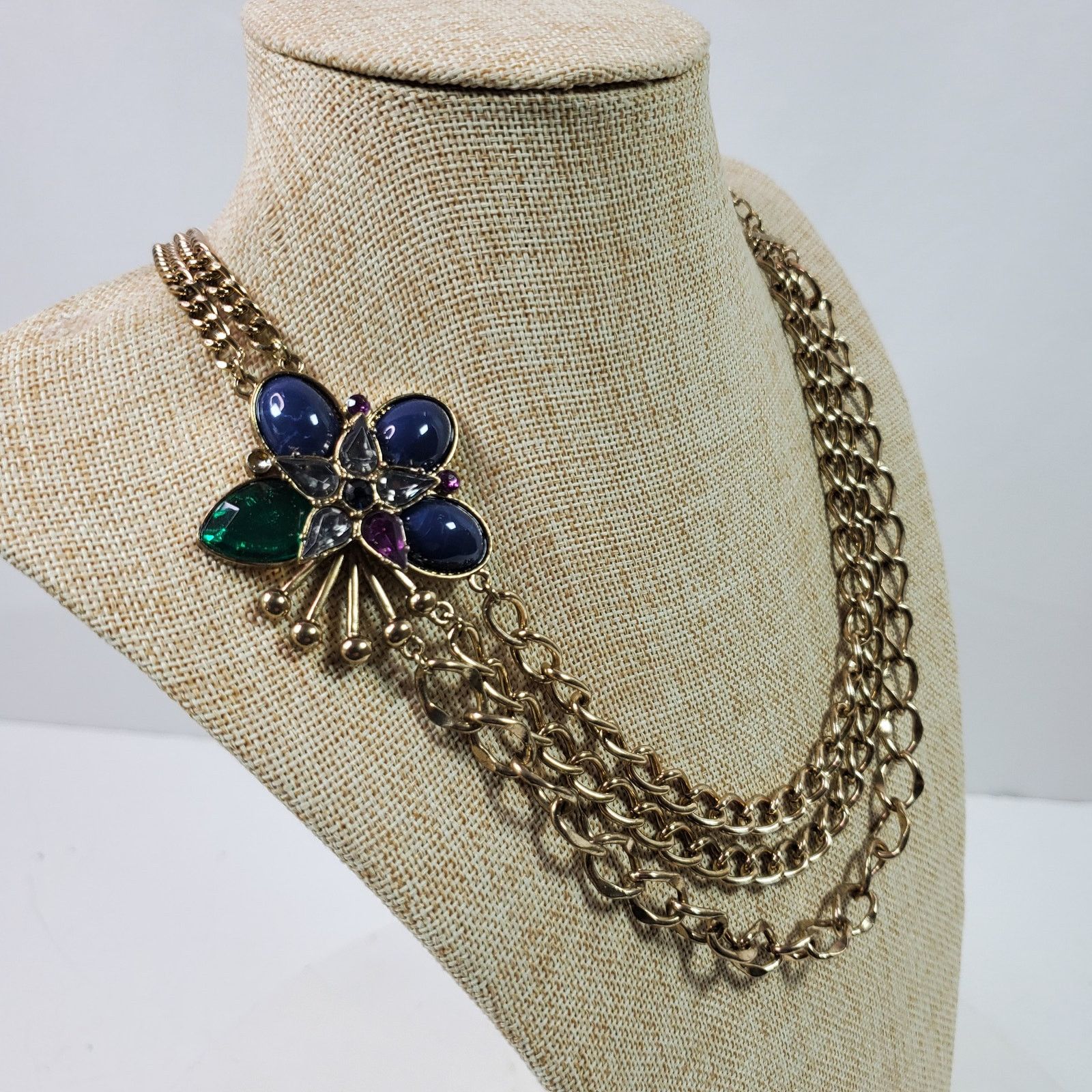 The Unbranded Brand Robert Rose Butterfly Multi Chain Statement Necklace 21 Inch Size ONE SIZE - 2 Thumbnail