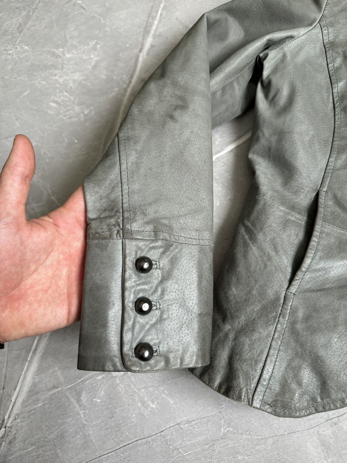 Hysteric Glamour 00s Napoleon Military Dirty Leather Jacket PPFM Style Size M / US 6-8 / IT 42-44 - 5 Thumbnail