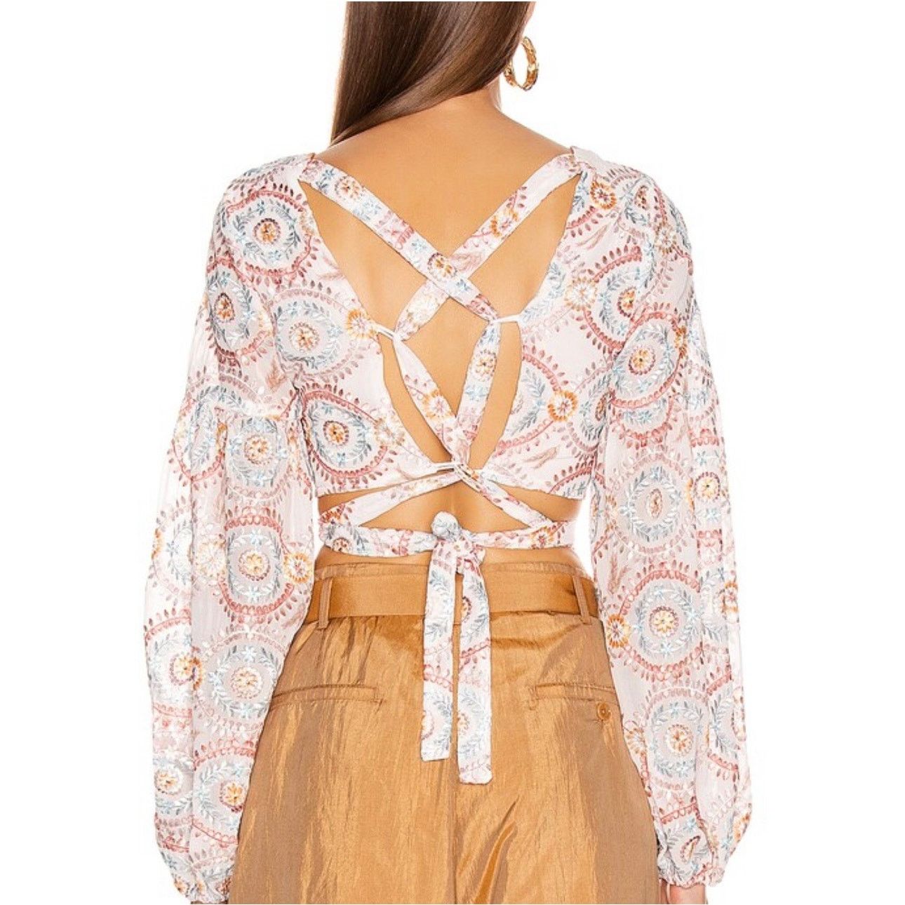 Other Atoir Love Crop Top Embroidered Boho Wrap Tie Size S #0509 Size S / US 4 / IT 40 - 3 Thumbnail