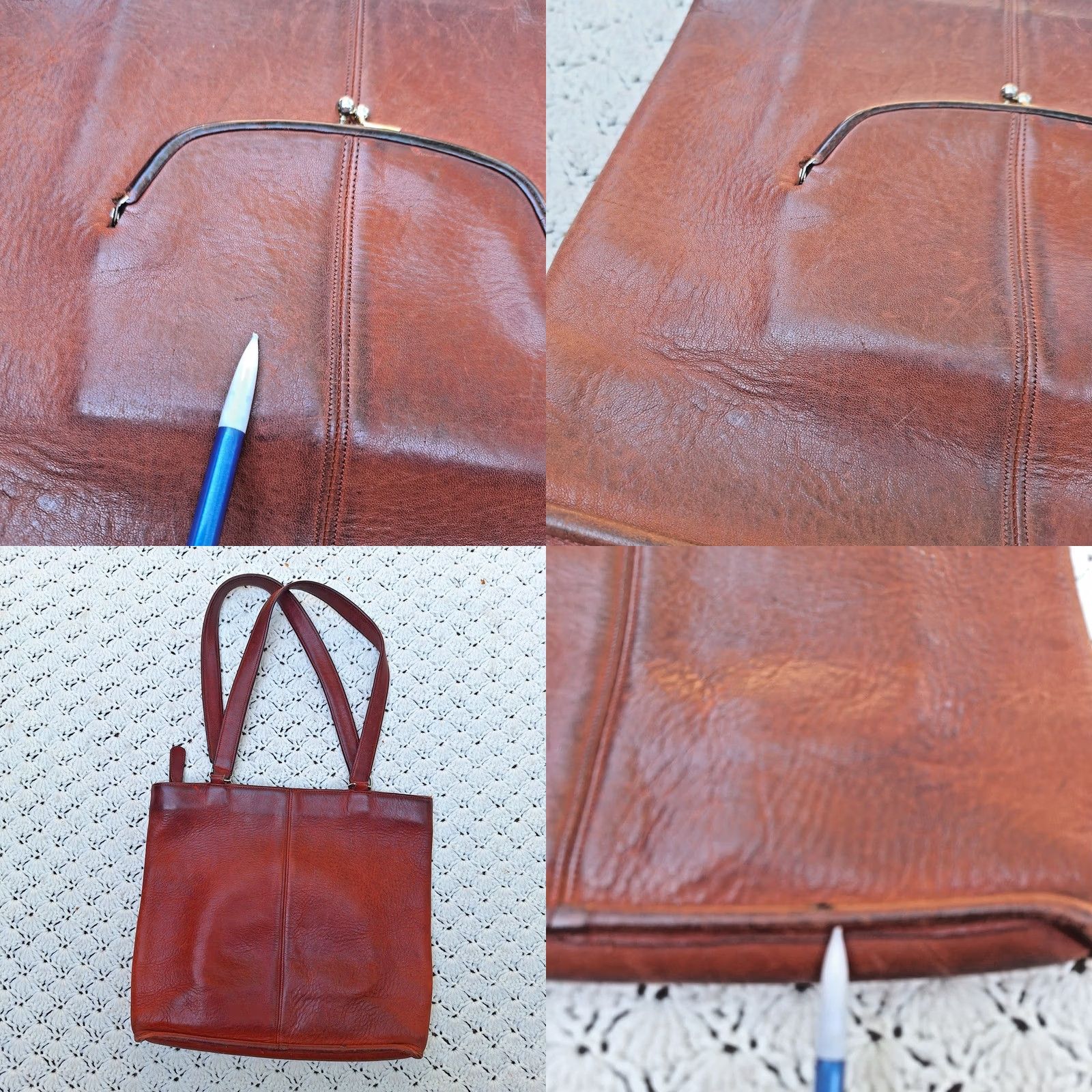 Coach VINTAGE Coach Bonnie Cashin Leather Tote Bag Purse Medium Kisslock Pocket 60s 70s Shoulder Womens Size ONE SIZE - 8 Thumbnail