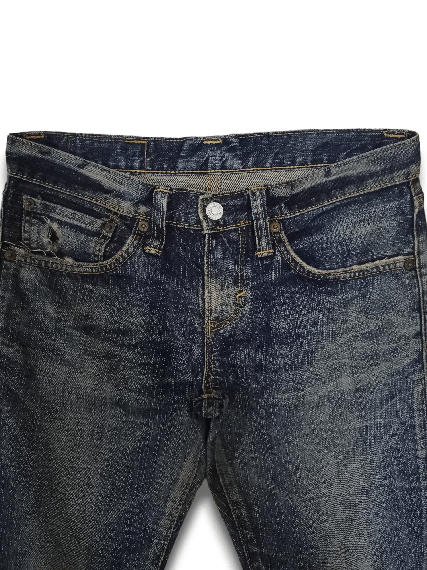 Edwin Vintage Japanese Edwin 503 Mudwash Ripped Jeans 30x29 Size 30" / US 8 / IT 44 - 4 Thumbnail