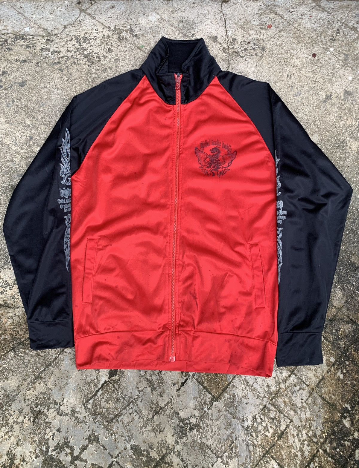If Six Was Nine × Japanese Brand y2k Tribal Double Heads Dig Deep Dragon Graphic Track Jacket Size L / US 10 / IT 46 - 2 Thumbnail