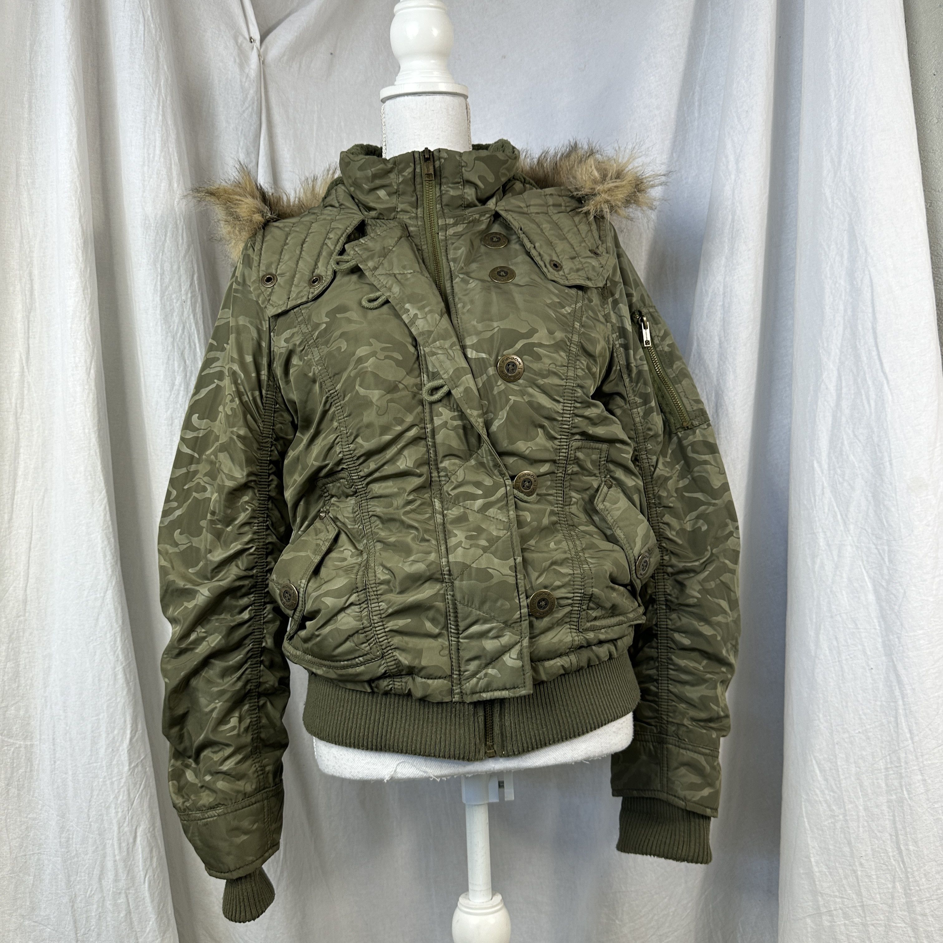 Vintage Vintage Y2K Bomber Camo Jacket Size M / US 6-8 / IT 42-44 - 8 Thumbnail