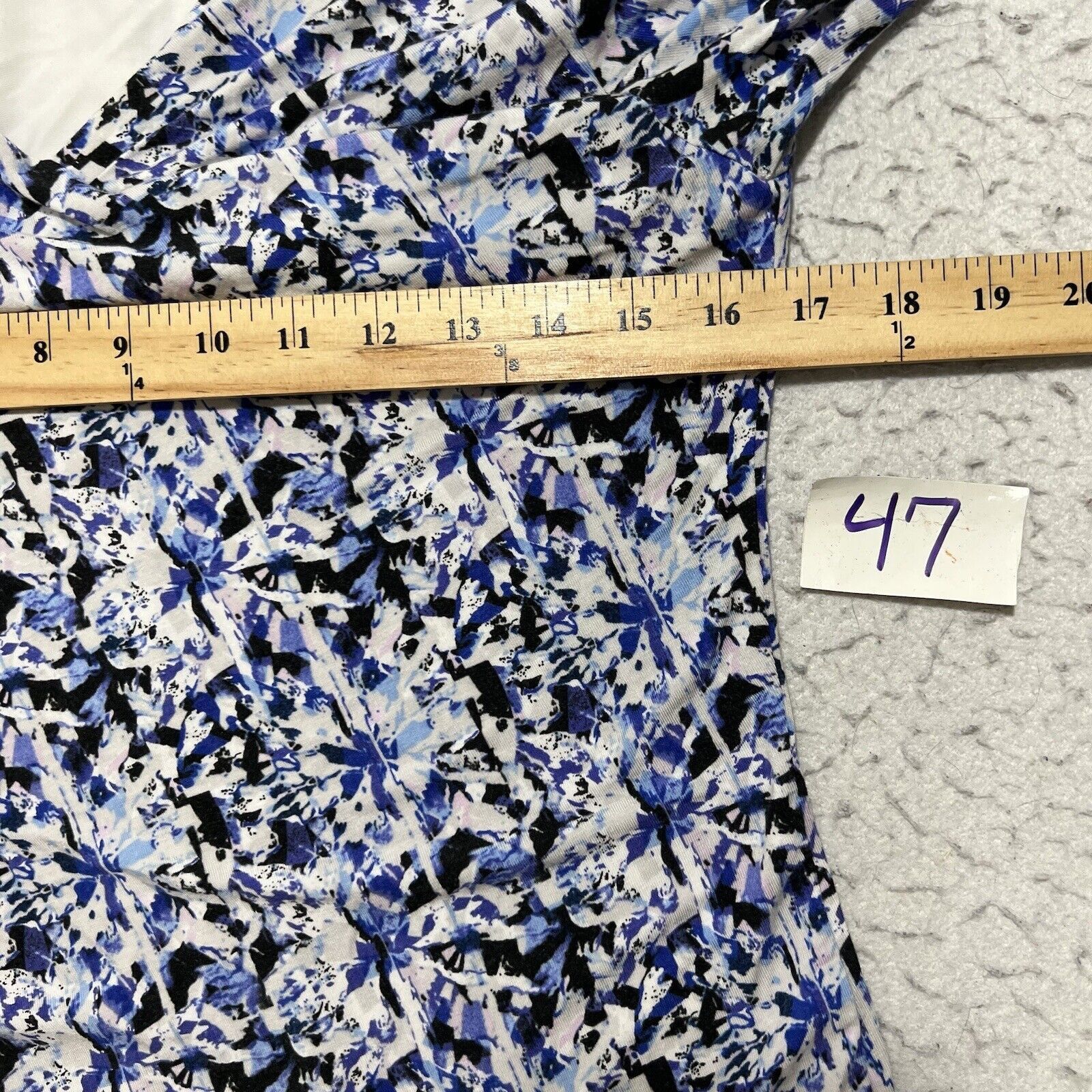 Other Lysse Short Sleeve Blue White Floral A-Line Dress Stretch Size S / US 4 / IT 40 - 7 Thumbnail