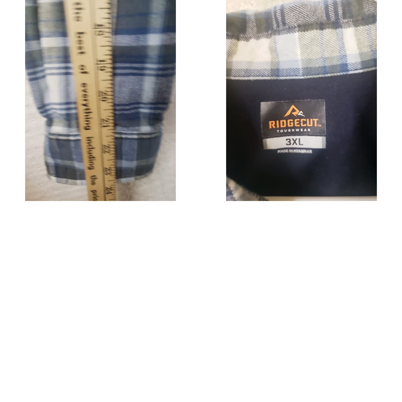Vintage Ridgecut Toughwear Men's 3XL Blue Plaid Flannel Shirt Heavy 100% Cotton Button-Up Outdoor Size US XXL / EU 58 / 5 - 9 Thumbnail