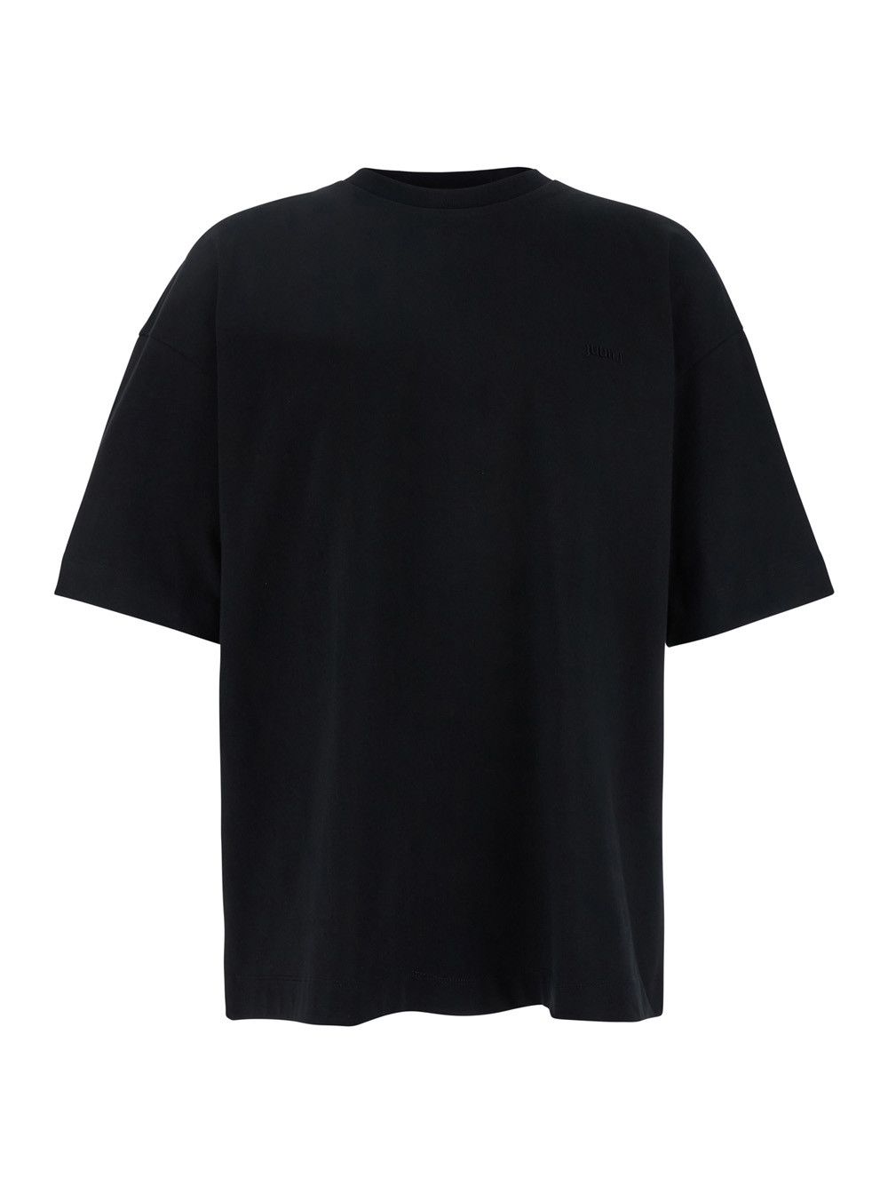 Juun.J Black T-shirt with Tone-on-Tone Logo Embroidered on the Front in Cotton Man Size US M / EU 48-50 / 2 - 1 Thumbnail