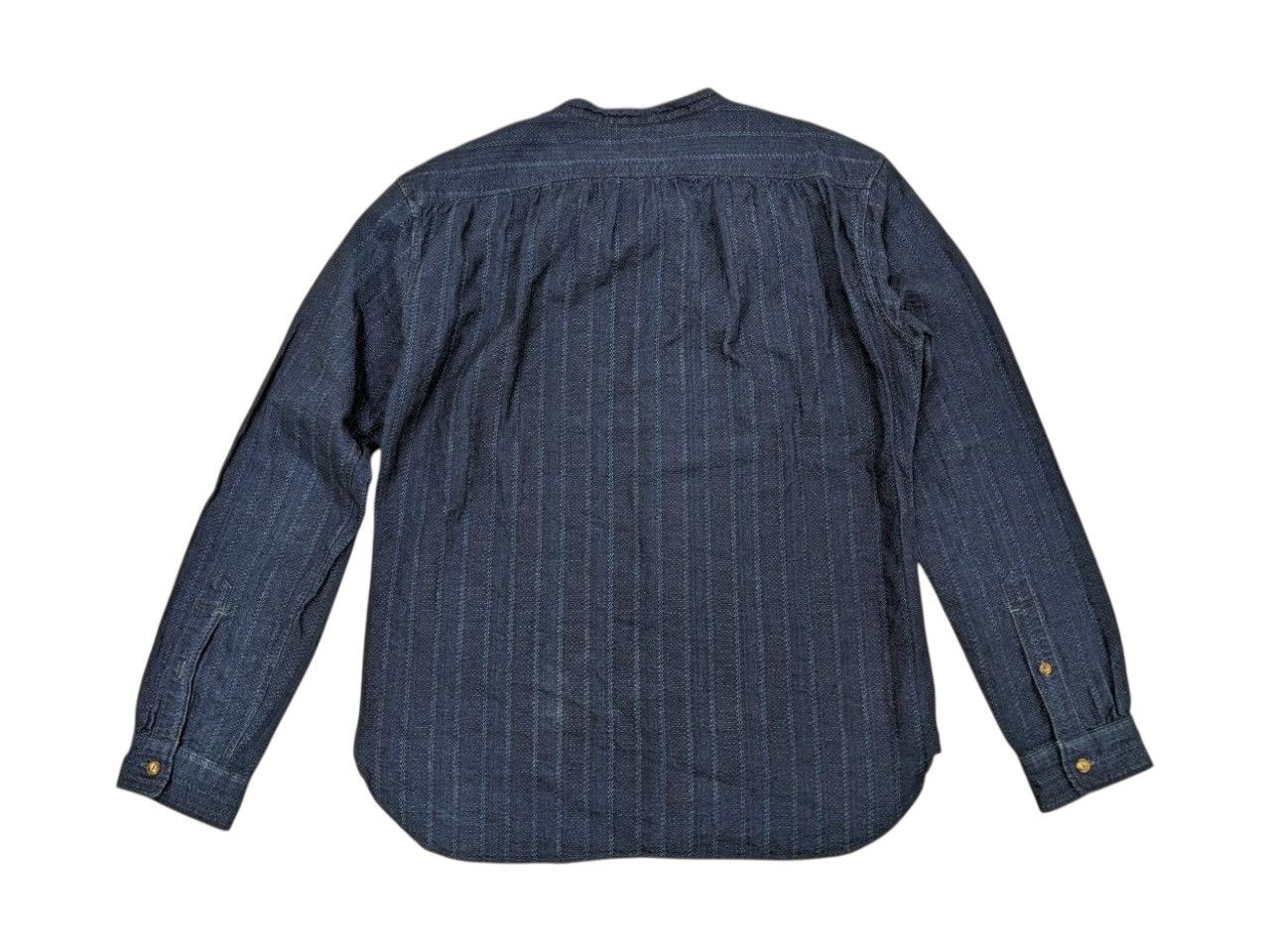 Pherrow's Pherrow’s Sashiko Pure Blue Indigo Collar Band Shirt Size US M / EU 48-50 / 2 - 2 Thumbnail
