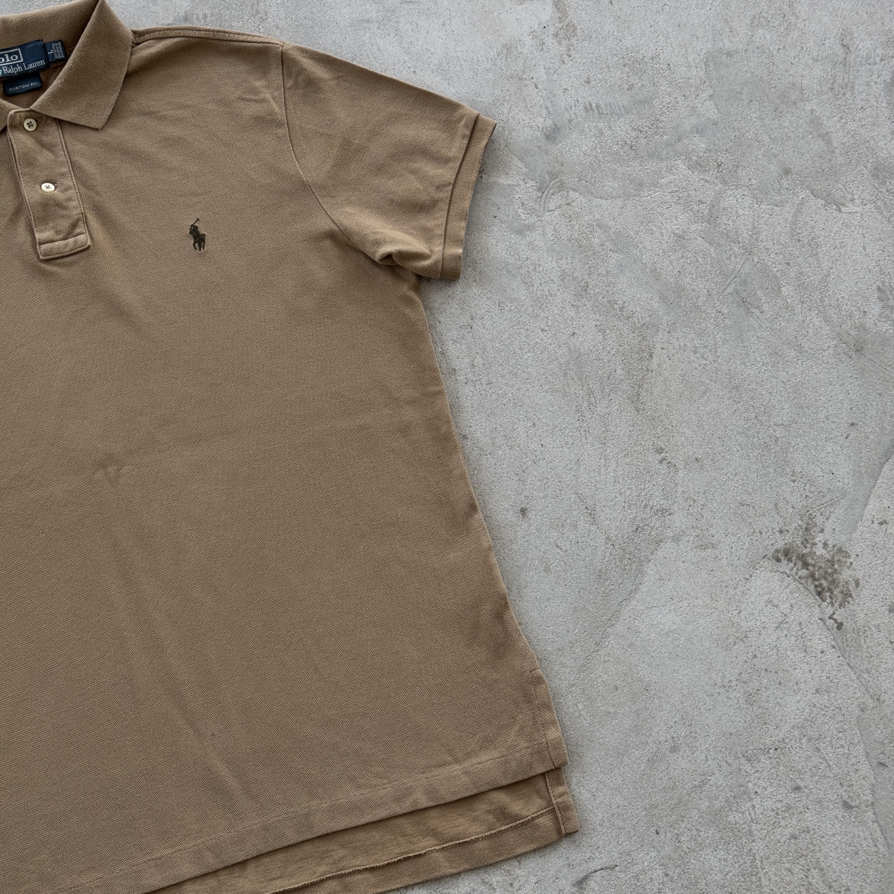 Polo Ralph Lauren Polo Ralph Lauren Brown Custom Fit Pique Polo Shirt L Size US L / EU 52-54 / 3 - 2 Thumbnail